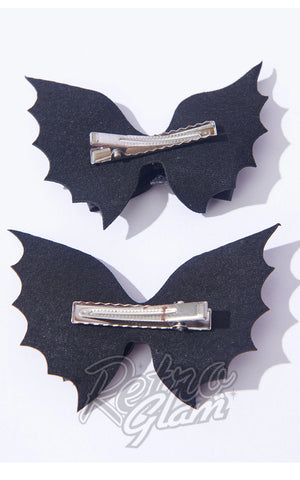 Unique Vintage Bat Bow Mini Hair Clips Set back Unique Vintage Bat Bow Mini Hair Clips Set back
