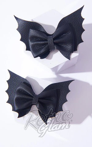 Unique Vintage Bat Bow Mini Hair Clips Set Unique Vintage Bat Bow Mini Hair Clips Set