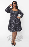 Unique Vintage Bats & Moons Long Sleeved Dress Unique Vintage Bats & Moons Long Sleeved Dress