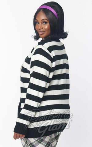 Unique Vintage X Beetlejuice Striped Cardigan back Unique Vintage X Beetlejuice Striped Cardigan back