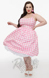 Unique Vintage Pink & White Gingham Bobbie Swing Dress plus sized Unique Vintage Pink & White Gingham Bobbie Swing Dress plus sized