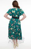 Unique Vintage Butterfly Print Dress in Green back
Unique Vintage Butterfly Print Dress in Green back