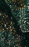 Unique Vintage Burton Caftan Dress in Green & Gold Sequin fabric Unique Vintage Burton Caftan Dress in Green & Gold Sequin fabric