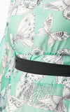 Smak Parlour Social Climber Caftan in Green Moth Print belt Smak Parlour Social Climber Caftan in Green Moth Print belt
