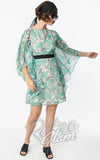 Smak Parlour Social Climber Caftan in Green Moth Print Sixties Smak Parlour Social Climber Caftan in Green Moth Print Sixties