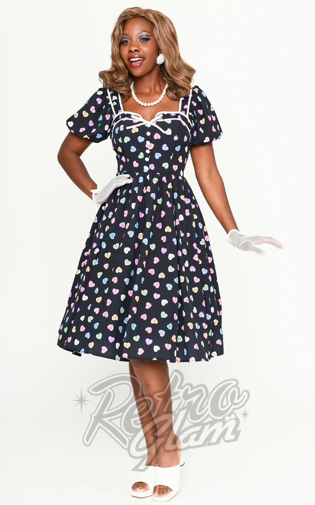 Unique Vintage Candy Hearts Print Dress - XL left only Unique Vintage Candy Hearts Print Dress - XL left only
