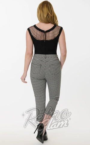 Unique Vintage B & W Gingham Capris back Unique Vintage B & W Gingham Capris back
