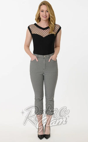 Unique Vintage B & W Gingham Capris Unique Vintage B & W Gingham Capris