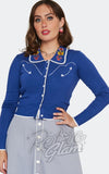 Voodoo Vixen Western Floral Cardigan in Blue Voodoo Vixen Western Floral Cardigan in Blue