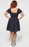 Unique Vintage Cosmos Dress in Navy back Unique Vintage Cosmos Dress in Navy back