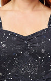 Unique Vintage Cosmos Dress in Navy detail Unique Vintage Cosmos Dress in Navy detail