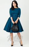 Unique Vintage 1950's Devon Swing Dress in Dark Teal Blue Unique Vintage 1950's Devon Swing Dress in Dark Teal Blue