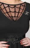 Unique Vintage 1950's Devon Spiderweb Mesh Swing Dress in Black detail Unique Vintage 1950's Devon Spiderweb Mesh Swing Dress in Black detail