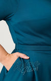 Unique Vintage 1950's Devon Swing Dress in Dark Teal Blue plus sized pockets Unique Vintage 1950's Devon Swing Dress in Dark Teal Blue plus sized pockets