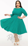 Unique Vintage 1950's Devon Swing Dress in Teal & White Pindot pinup Unique Vintage 1950's Devon Swing Dress in Teal & White Pindot pinup