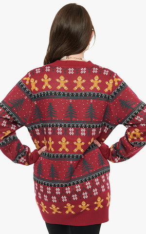 Unique Vintage Gingerbread Fair Isle Cardigan back Unique Vintage Gingerbread Fair Isle Cardigan back
