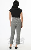 Unique Vintage Cigarette Pants in B & W Gingham back Unique Vintage Cigarette Pants in B & W Gingham back