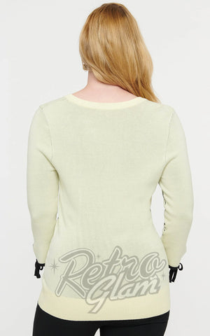 Unique Vintage Cream Spiderweb Sweater back Unique Vintage Cream Spiderweb Sweater back