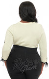 Unique Vintage Cream Spiderweb Sweater curvy back Unique Vintage Cream Spiderweb Sweater curvy back