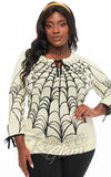 Unique Vintage Cream Spiderweb Sweater halloween Unique Vintage Cream Spiderweb Sweater halloween