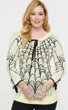 spider web sweater black on cream spider web sweater black on cream