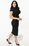 Unique Vintage Holly Wiggle Dress in Black 60s Unique Vintage Holly Wiggle Dress in Black 60s