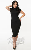 Unique Vintage Holly Wiggle Dress in Black Unique Vintage Holly Wiggle Dress in Black