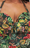 Unique Vintage Leilani Dress in Jungle Cat Print curvy detail Unique Vintage Leilani Dress in Jungle Cat Print curvy detail