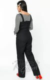Unique Vintage Sweetheart Overalls in Black back Unique Vintage Sweetheart Overalls in Black back