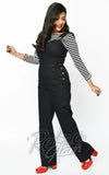 Unique Vintage Sweetheart Overalls in Black pinup Unique Vintage Sweetheart Overalls in Black pinup