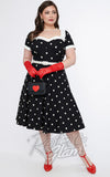 Unique Vintage Black & White Polka Dot Swing Dress rockabilly Unique Vintage Black & White Polka Dot Swing Dress rockabilly