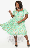 Unique Vintage Green Possum Print Dress plus size pinup