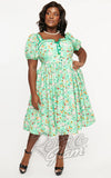 Unique Vintage Green Possum Print Dress plus size Unique Vintage Green Possum Print Dress plus size