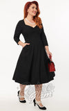 Unique Vintage Queen Anne Swing Dress in Black pinup Unique Vintage Queen Anne Swing Dress in Black pinup
