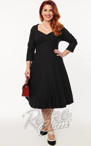 Unique Vintage Queen Anne Swing Dress in Black Unique Vintage Queen Anne Swing Dress in Black