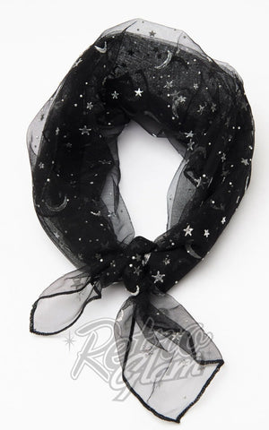 Unique Vintage Black Celestial Hair Scarf Unique Vintage Black Celestial Hair Scarf