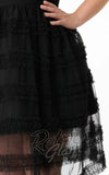 Unique Vintage Black Tiered Sheer Cocktail Dress skirt Unique Vintage Black Tiered Sheer Cocktail Dress skirt