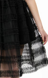Unique Vintage Black Tiered Sheer Cocktail Dress 50s Unique Vintage Black Tiered Sheer Cocktail Dress 50s