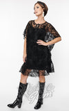 Smak Parlour Black Sheer Flocked Spiderweb Mini Caftan halloween Smak Parlour Black Sheer Flocked Spiderweb Mini Caftan halloween