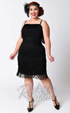 Unique Vintage Speakeasy Flapper Dress in Black plus sized Unique Vintage Speakeasy Flapper Dress in Black plus sized