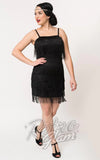 Unique Vintage Speakeasy Flapper Dress in Black fringed Unique Vintage Speakeasy Flapper Dress in Black fringed