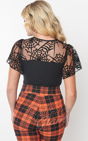 Unique Vintage Spiderweb Mesh Sweetheart Top back Unique Vintage Spiderweb Mesh Sweetheart Top back