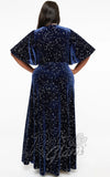 Smak Parlour Silver Stars Maxi Dress in Blue Velvet plus sized back Smak Parlour Silver Stars Maxi Dress in Blue Velvet plus sized back