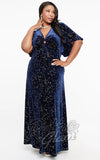 Smak Parlour Silver Stars Maxi Dress in Blue Velvet plus sized Smak Parlour Silver Stars Maxi Dress in Blue Velvet plus sized