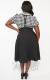 Unique Vintage 1950s Black Suspender Swing Skirt curvy back Unique Vintage 1950s Black Suspender Swing Skirt curvy back