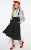 Unique Vintage 1950s Black Suspender Swing Skirt pinup Unique Vintage 1950s Black Suspender Swing Skirt pinup