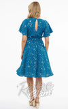 Unique Vintage Teal & Gold Star Swing Dress back
Unique Vintage Teal & Gold Star Swing Dress back