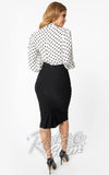 Unique Vintage Tracy Wiggle Skirt in Black back Unique Vintage Tracy Wiggle Skirt in Black back