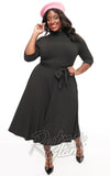 Unique Vintage 1950s Black Turtleneck Midi Dress curvy Unique Vintage 1950s Black Turtleneck Midi Dress curvy