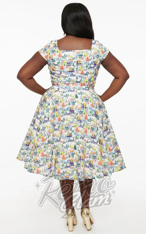 Magnolia Place Anna Dress in Winter House Print plus sized back Magnolia Place Anna Dress in Winter House Print plus sized back